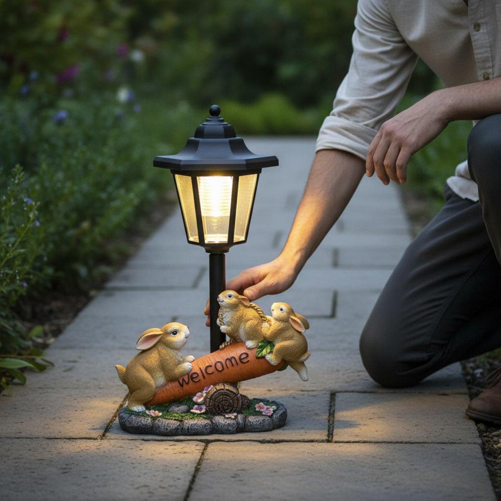 Lighting Decoration Ideas - Solarna figurka królika – dekoracyjny królik