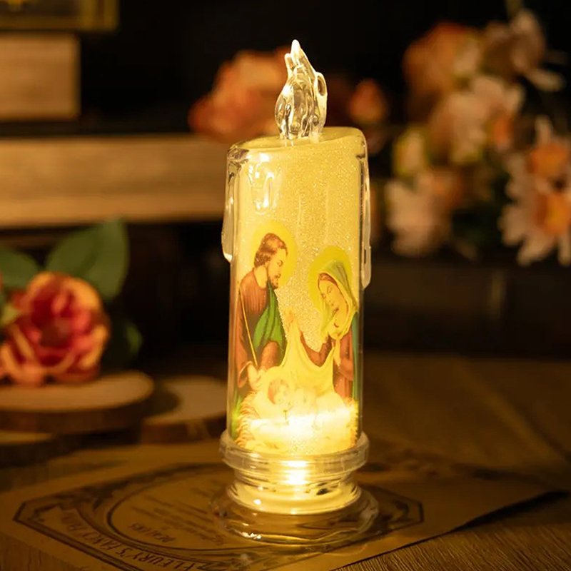 Lighting Decoration Ideas - Świeczka LED Jezus Dziewica Chrystus Romantyczna