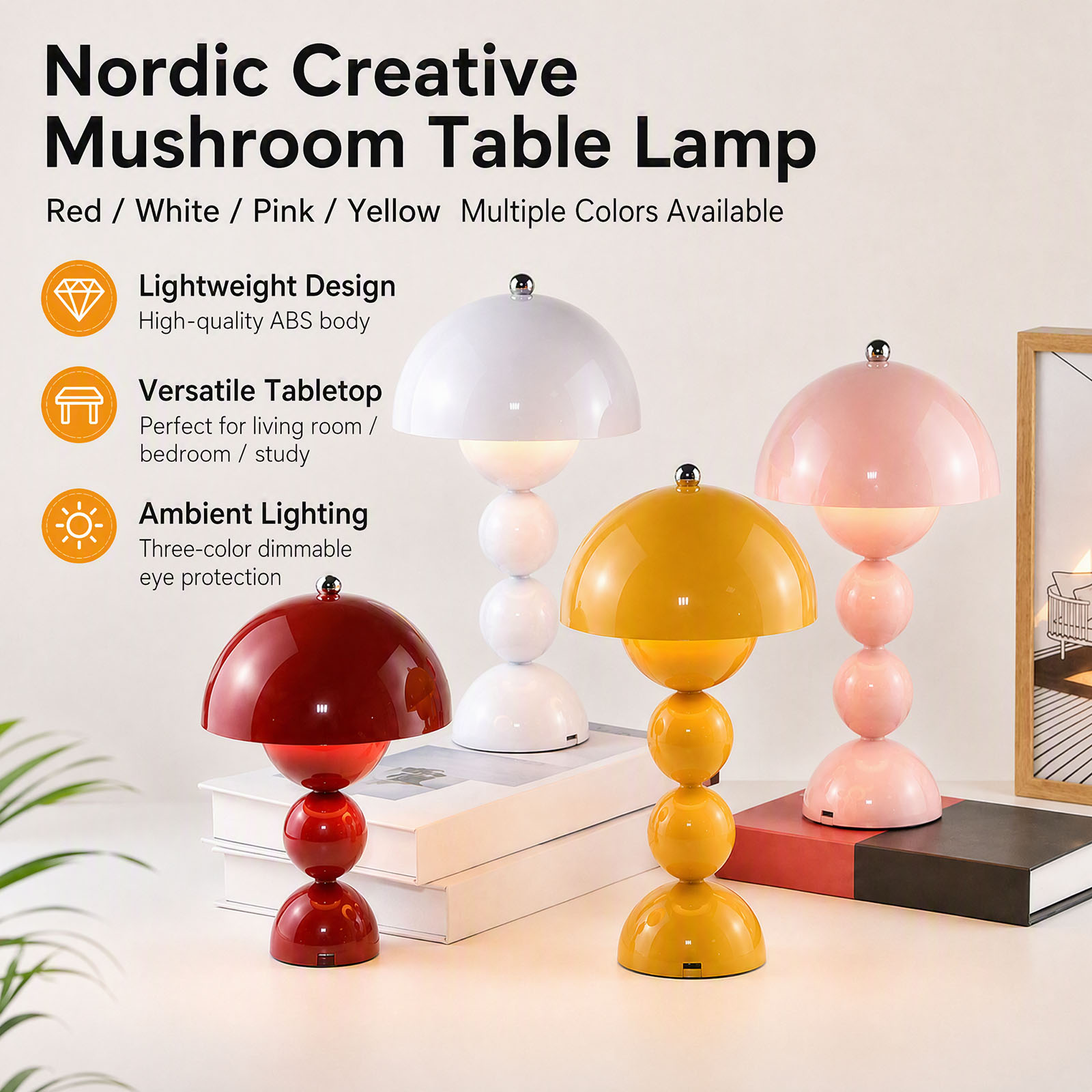 Lampa stołowa w kształcie grzy – Lighting Decor Bedroom recenzja i cena